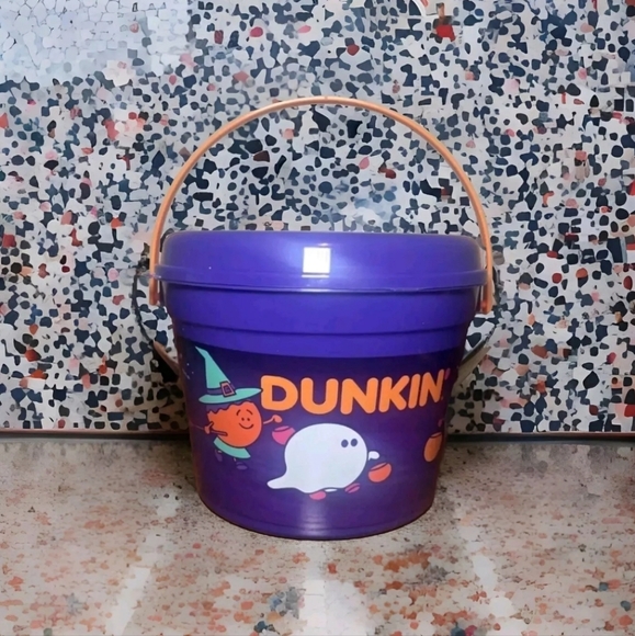 Dunkin Donuts Halloween Munchkins Bucket Pail Lid/Handle New Purple 2024 - Picture 1 of 6